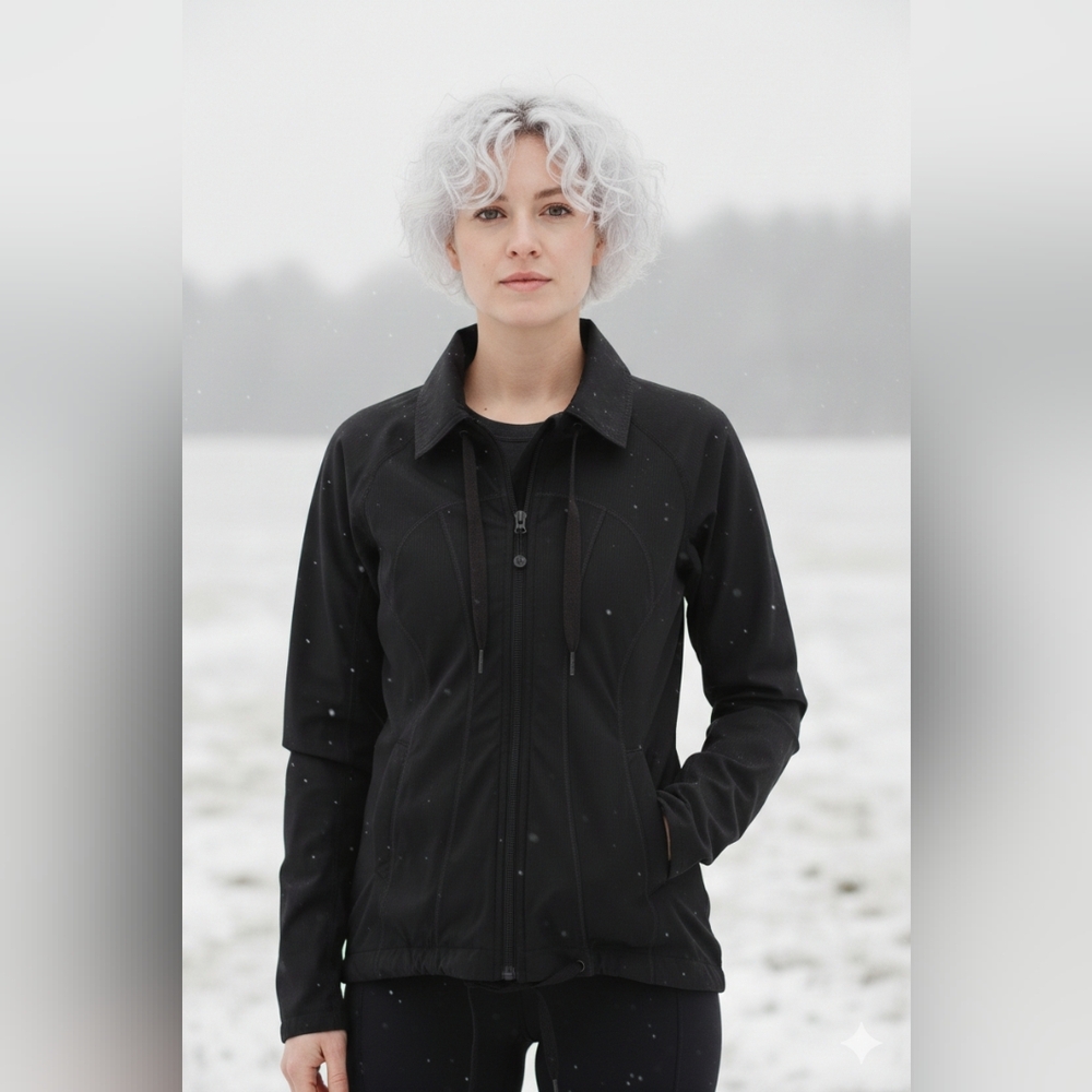 lululemon athletica LNWT🖤Pleated Back WINDBREAKER ClassicHIGH LOWwith TIES Sz 4
